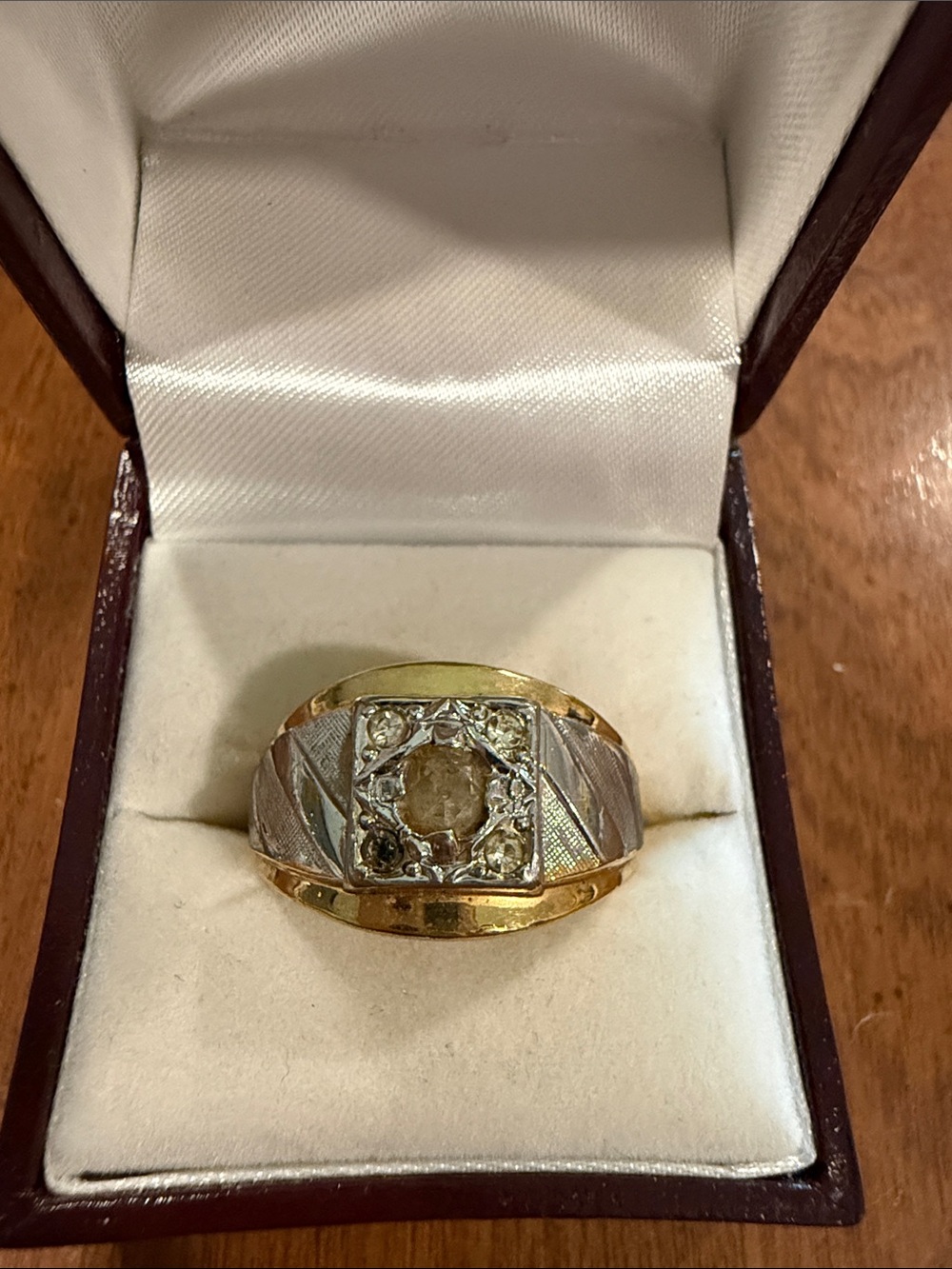 💛SOLD💛Vintage ESPO 14K GE and Silver Two-Tone Men's Signet Ring 9 3/4
